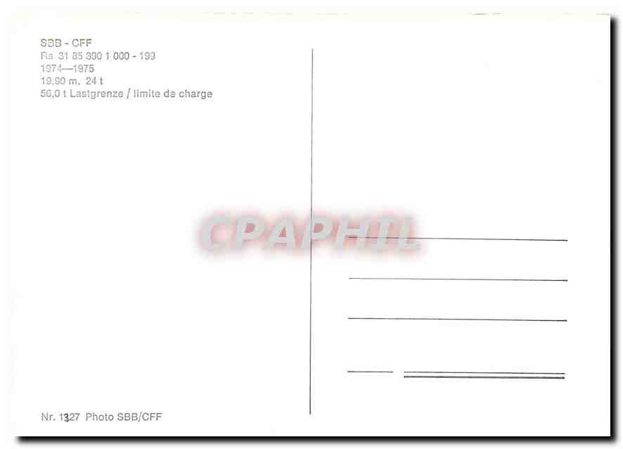 CPM SBB CFF Rg 1974 1975 — Verso