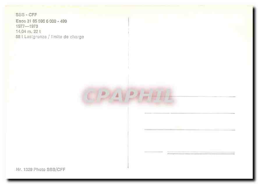 CPM SBB CFF Eaos 1977 1973 — Verso