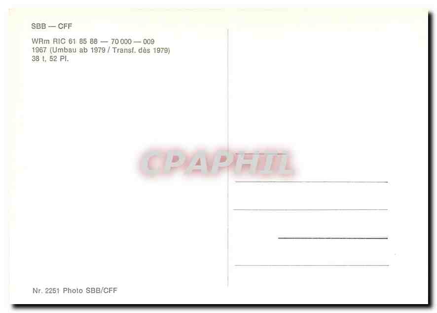 CPM SBB CFF WRm RIC — Verso