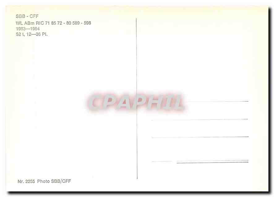 CPM SBB CFF WL Abm RIC — Verso
