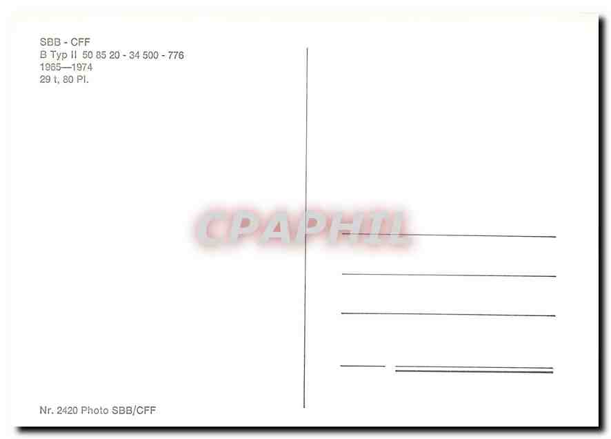 CPM SBB CFF B Typ — Verso