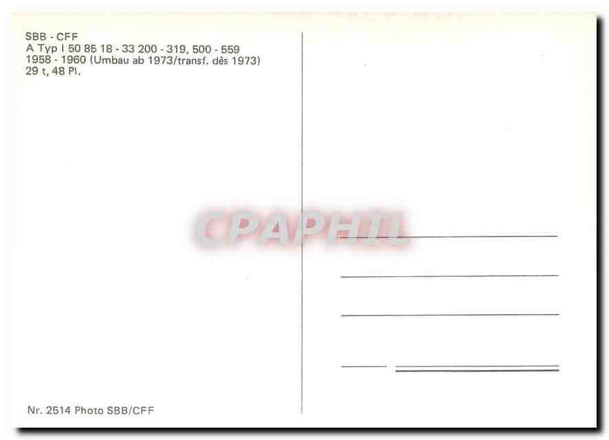 CPM SBB CFF A Typ — Verso
