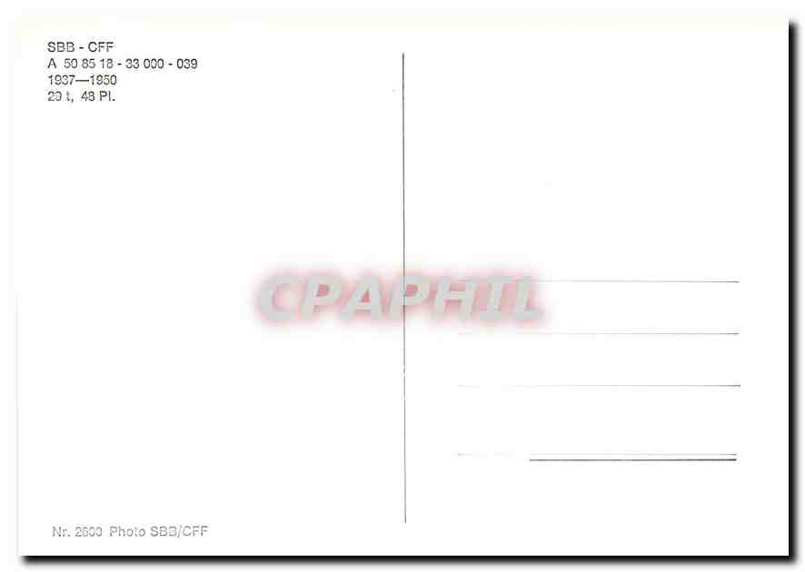CPM SBB CFF A — Verso
