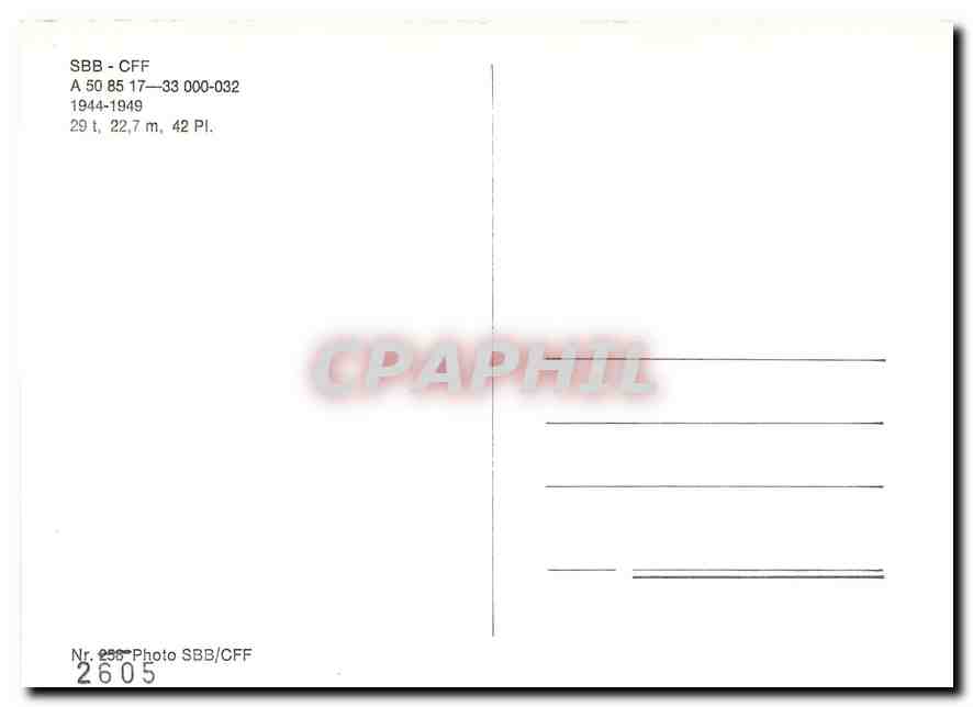 CPM SBB CFF A — Verso