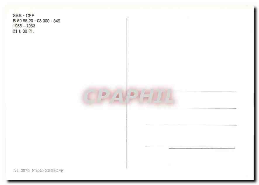 CPM SBB CFF B — Verso