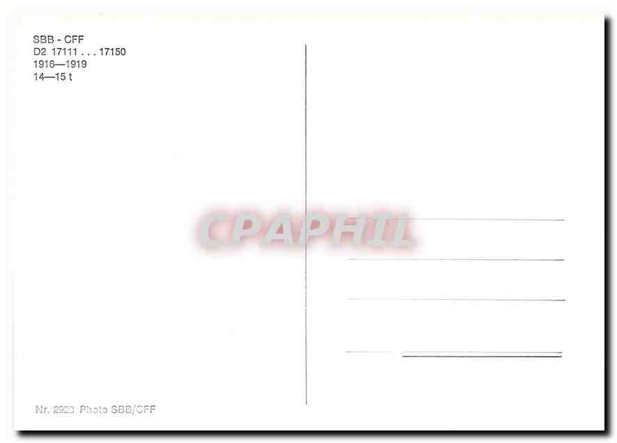CPM SBB CFF B — Verso
