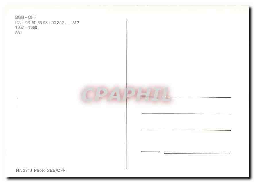 CPM SBB CFF D — Verso