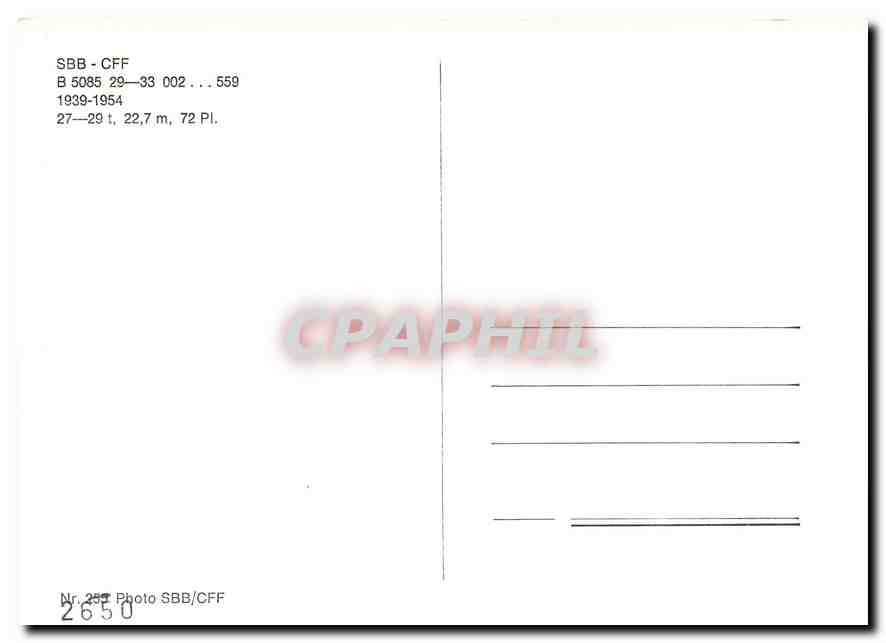 CPM SBB CFF B — Verso