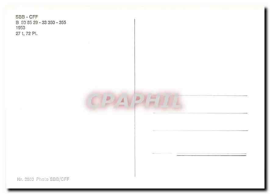 CPM SBB CFF B — Verso