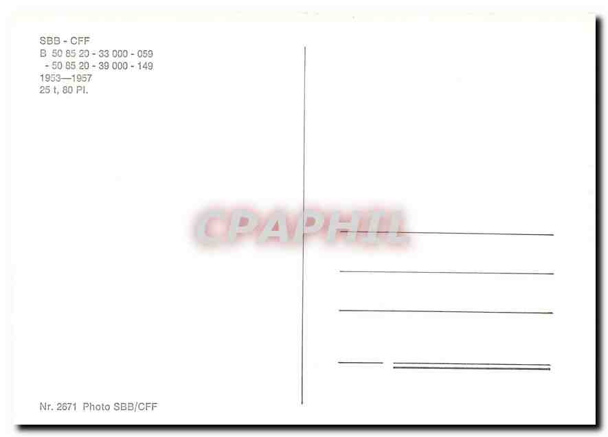 CPM SBB CFF B — Verso