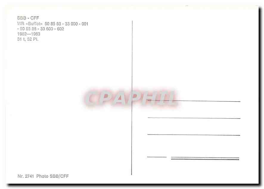 CPM SBB CFF WR Buffot — Verso