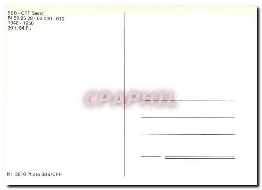 CPM SBB CFF Seetal Bi — Verso