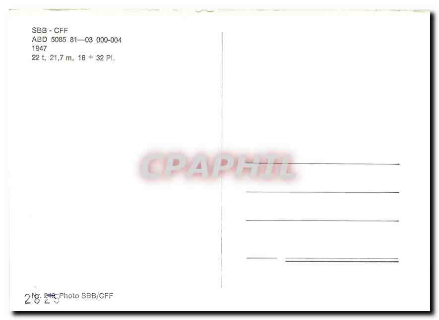 CPM SBB CFF ABD — Verso