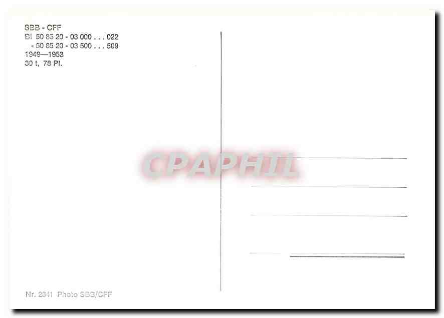 CPM SBB CFF BI — Verso