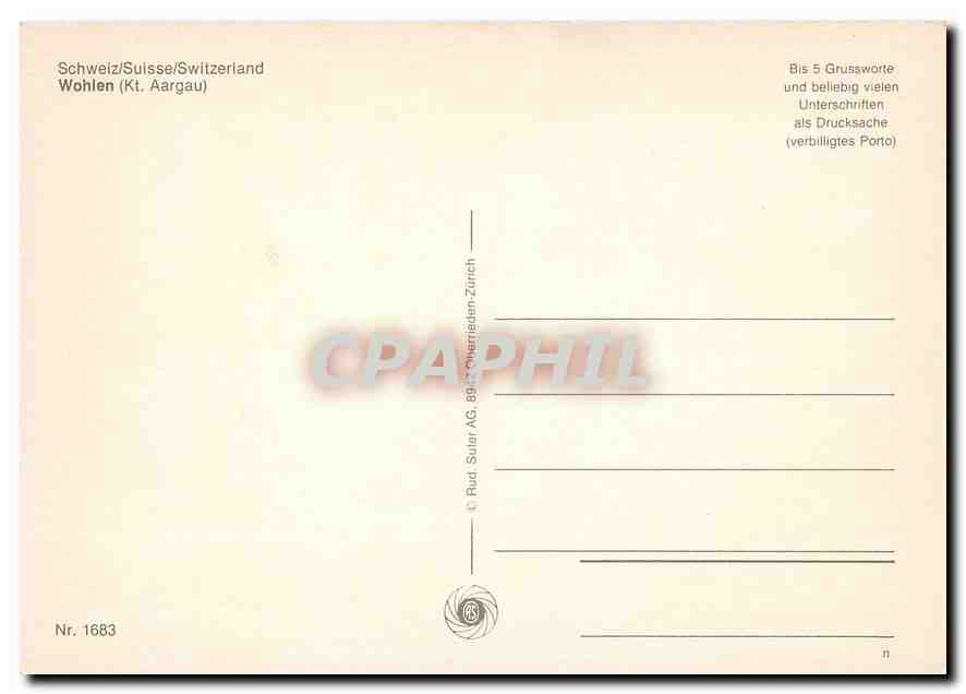 CPM Wohlen Kt Aargau — Verso