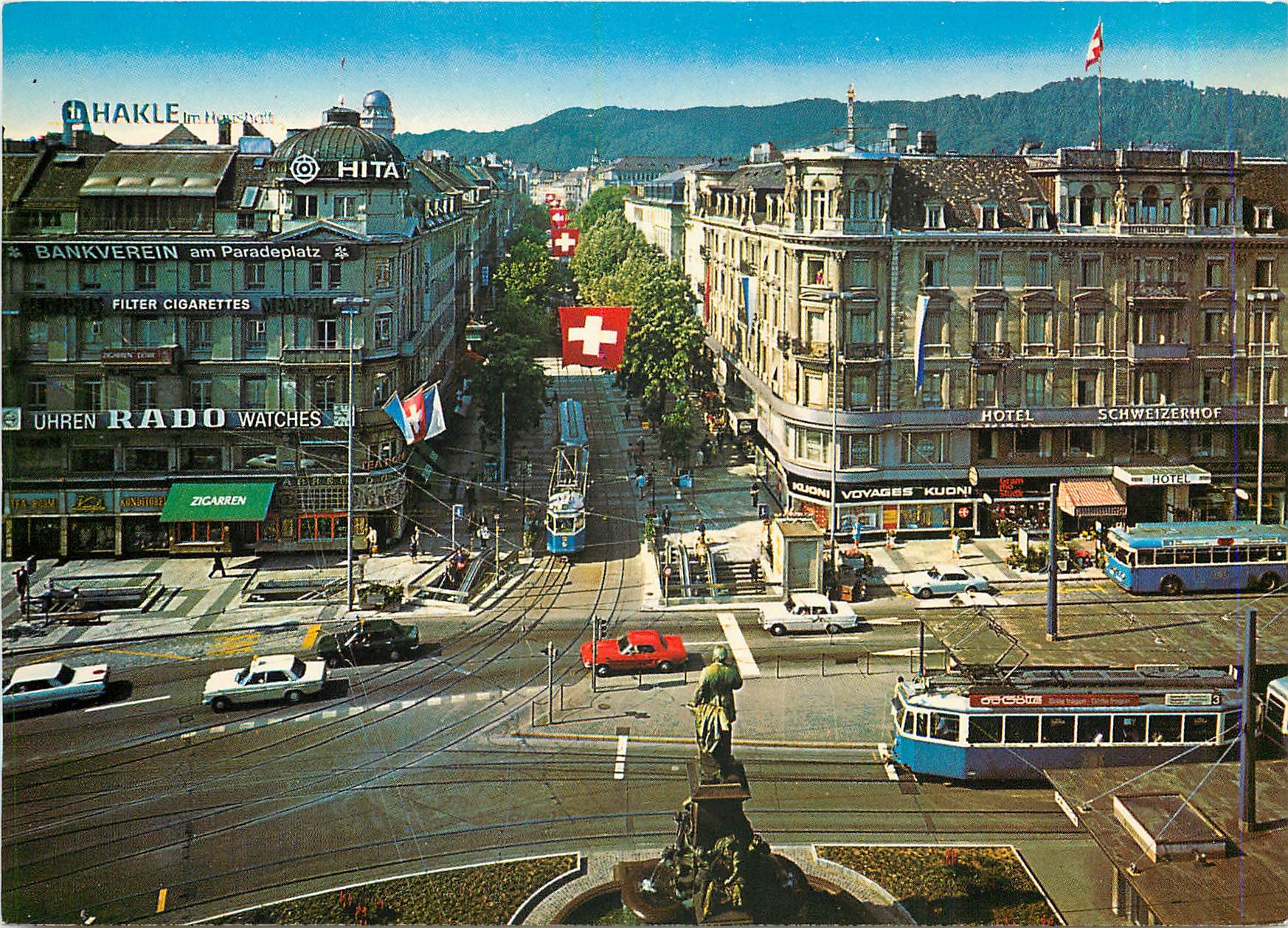 CPM Zurich Blick auf Bahnhofplatz und Bahhofstrasse