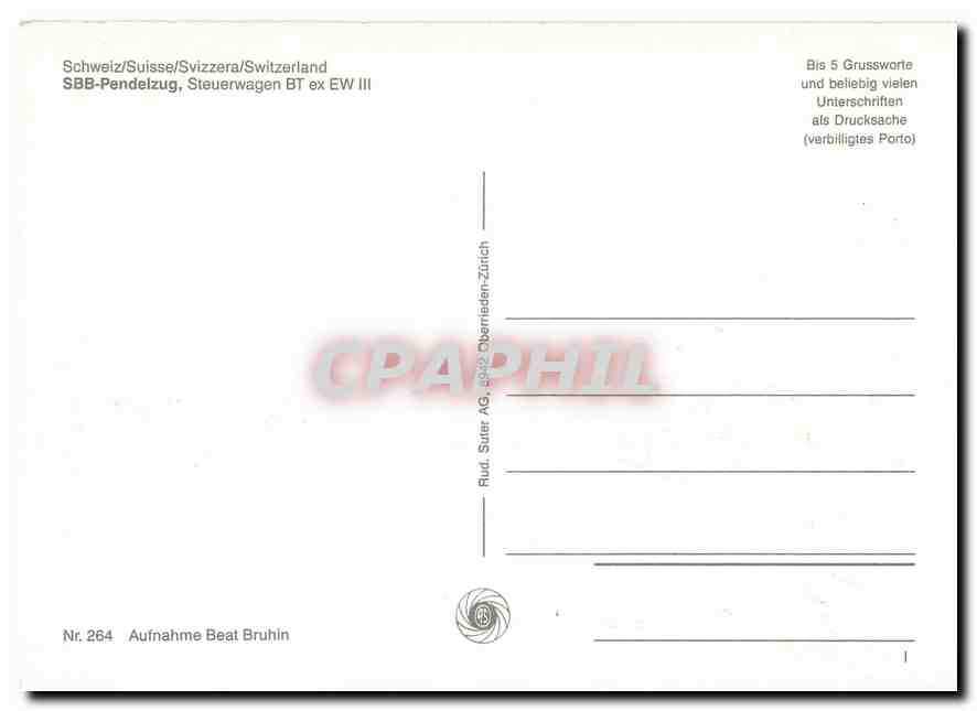 CPM SBB Pendelzug Steuerwagen BT ex EW — Verso