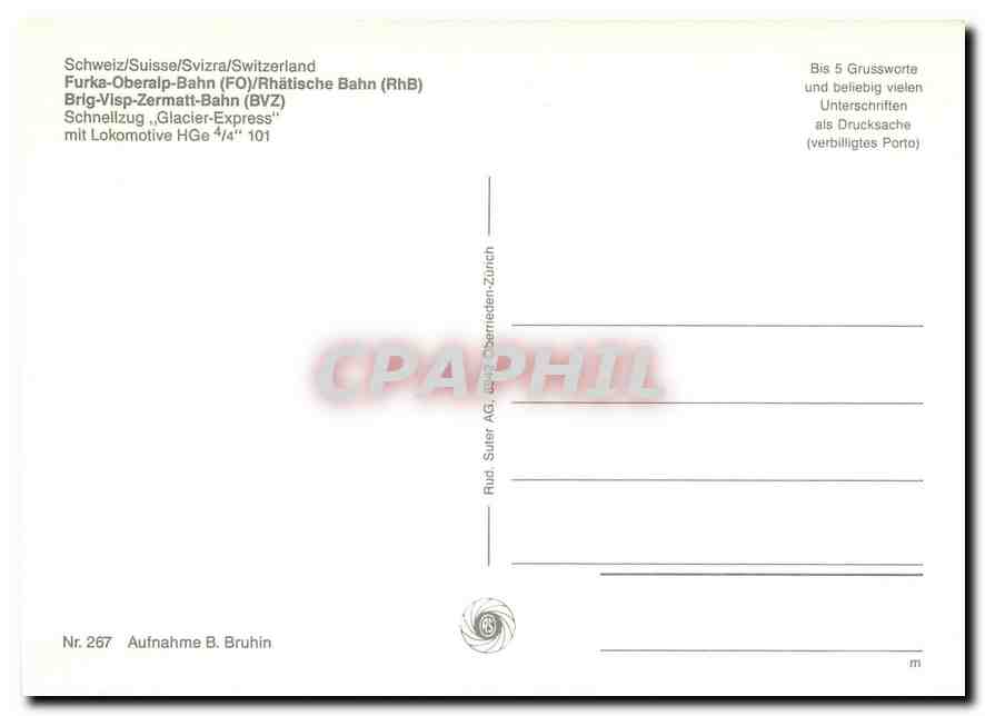 CPM Glacier Express mit lokomotive HGe Furka Oberalp Bahn — Verso