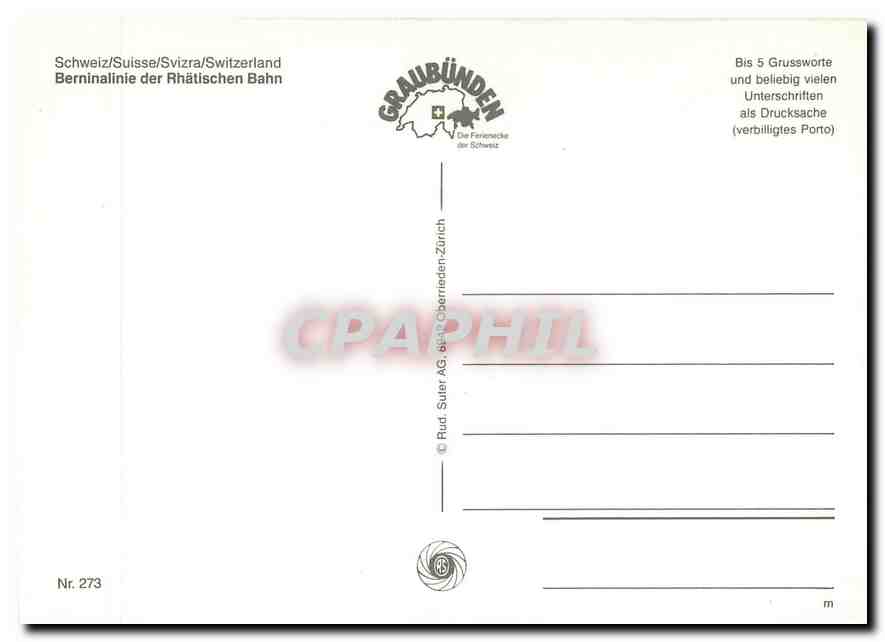 CPM Berninalinie der Rhatischen Bahn — Verso