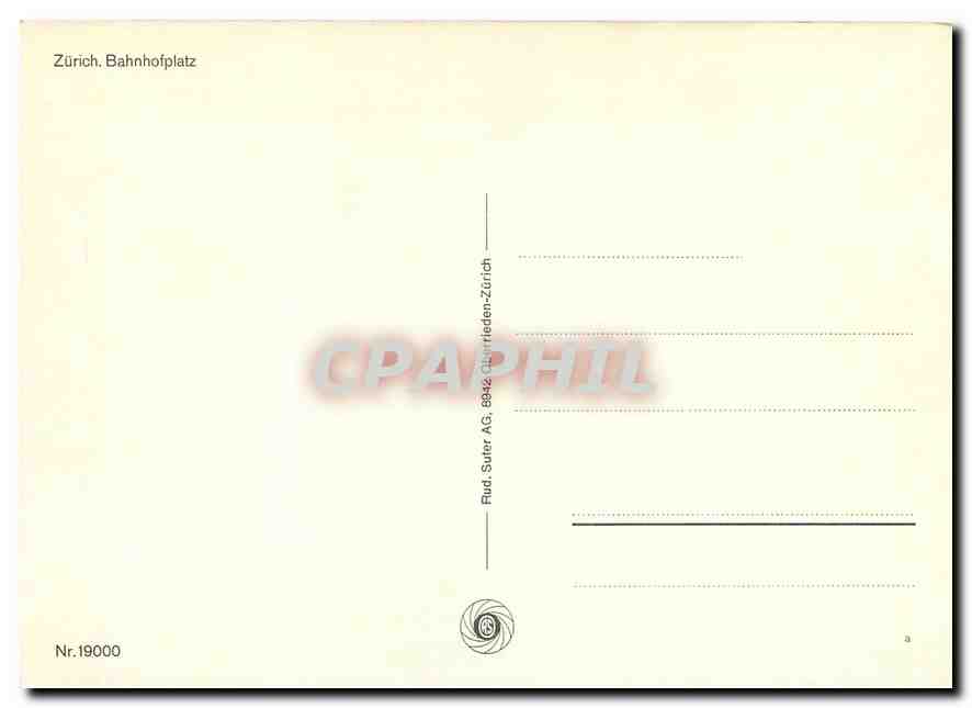 CPM Zurich Bahnhofplatz — Verso