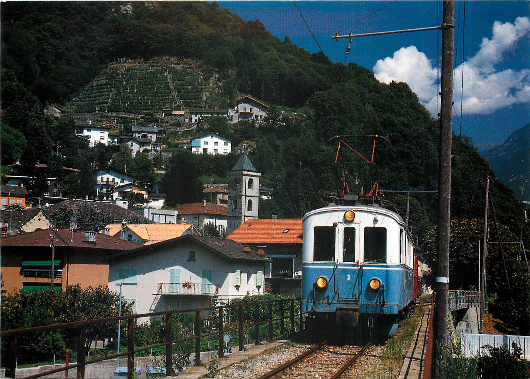 CPM Roveredo GR Ferrovia turislica catione Cama con automotrice