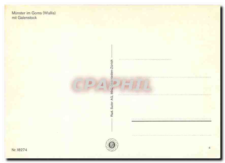CPM Munster im Goms Wallis mit Galenstock — Verso