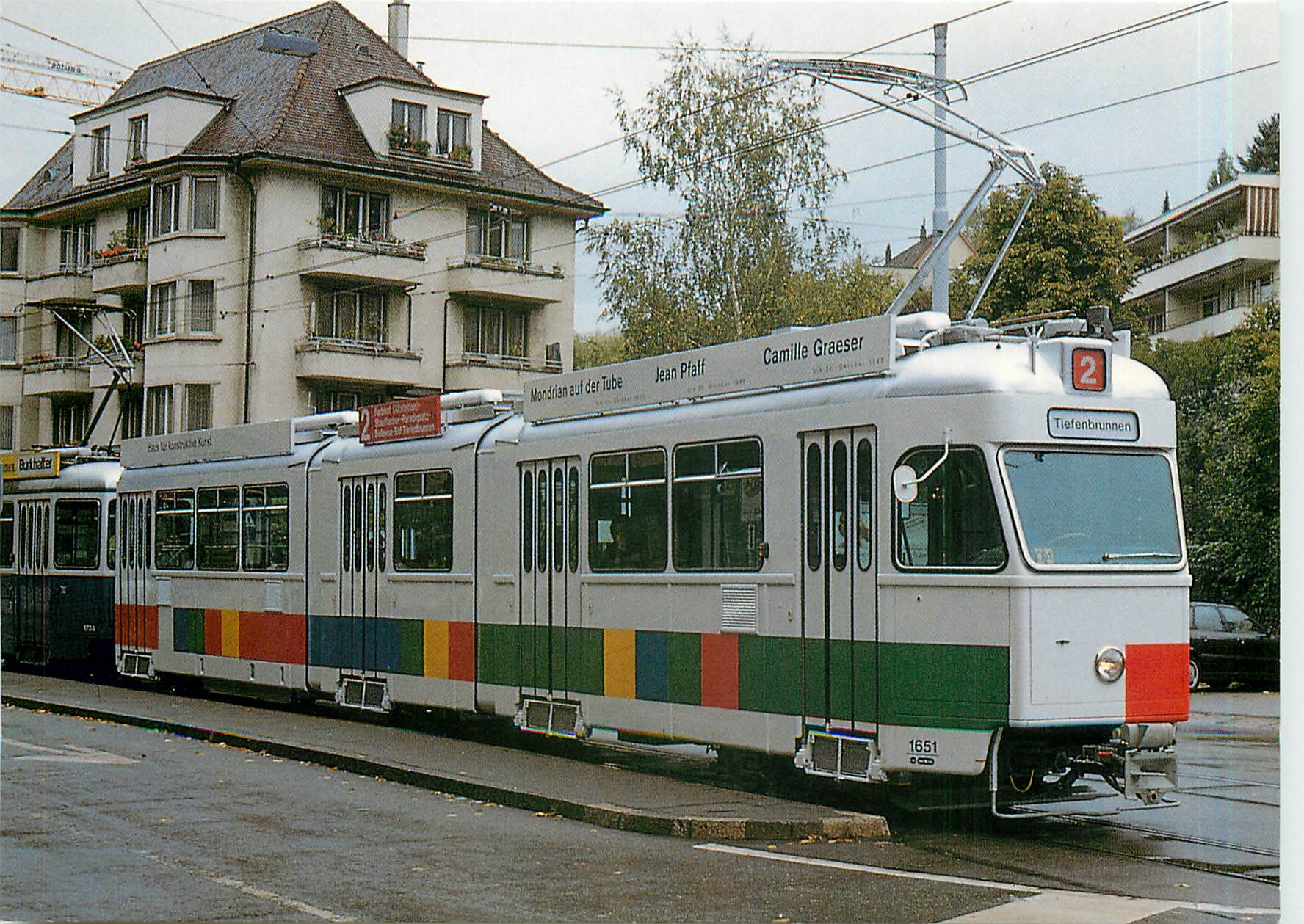 CPM Kunst tram Der Be ist nach seinen Einsatzen als China-tram und Pro Juventute Briefmarken tram ne