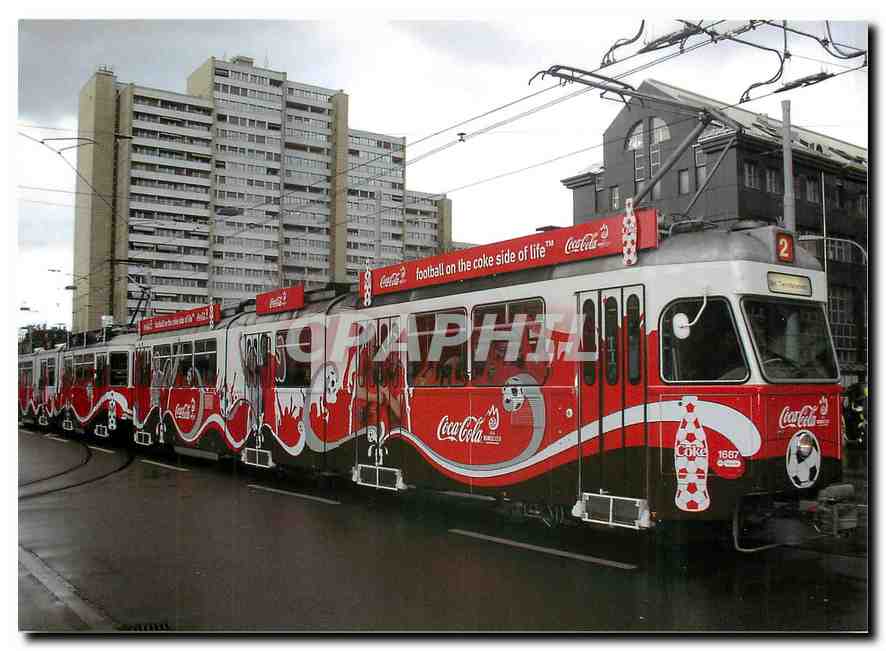 CPM Coca Cola Werbetram Mirage mit blinder Kuh der Haltestelle Kalkbreite