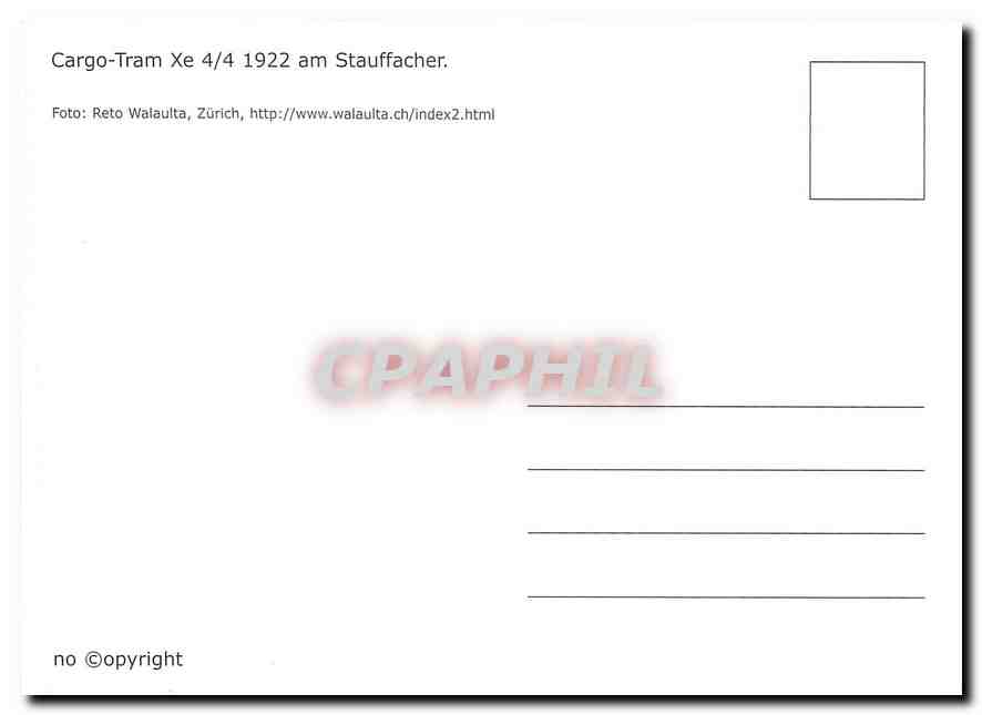 CPM Cargo tram Xe am Stauffacher — Verso