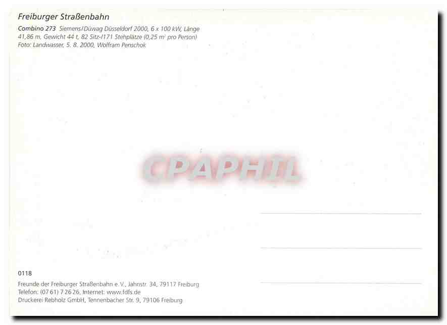 CPM Freiburger StraBenbahn Combino — Verso
