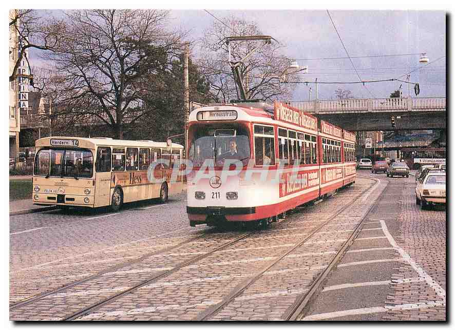 CPM Freiburger StrabBenbahn  Bismarckallee vor dem alten Hauptbahnhof 17 4 1986