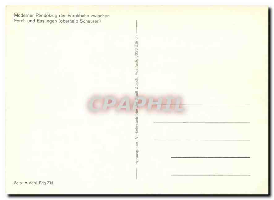 CPM Moderner Pendelzug der Forchbahn swischen Forch und Esslingen — Verso