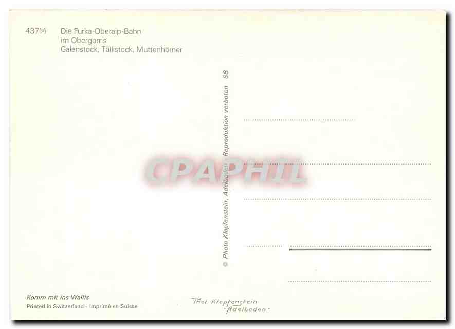 CPM Die Furka Oberalp Bahn im Obergorns — Verso