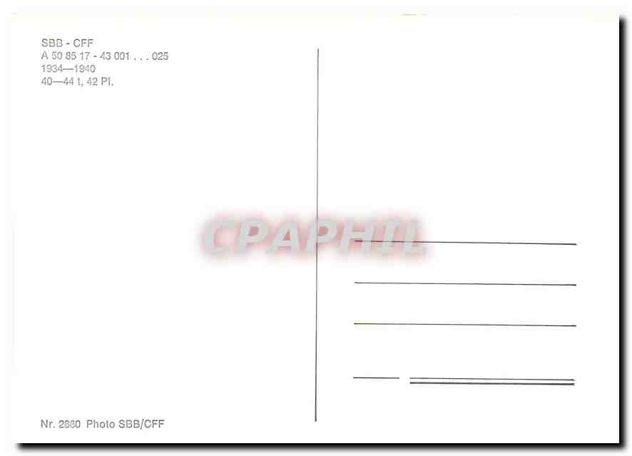 CPM SBB CFF A — Verso