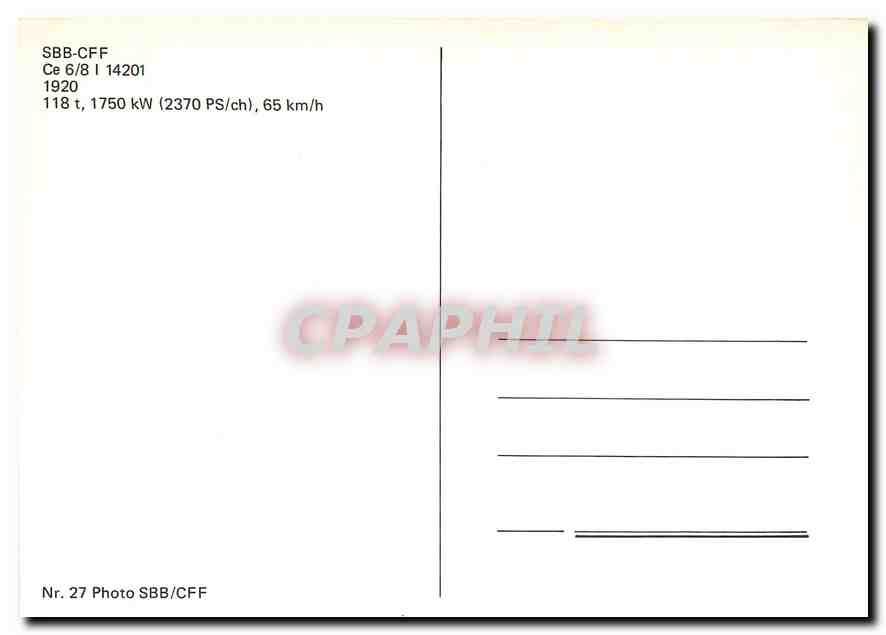 CPM SBB CFF Ce — Verso