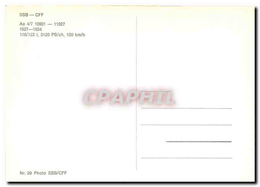 CPM SBB CFF Ae — Verso
