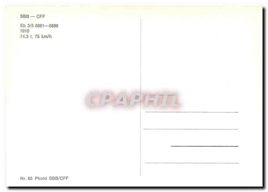 CPM SBB CFF Eb — Verso