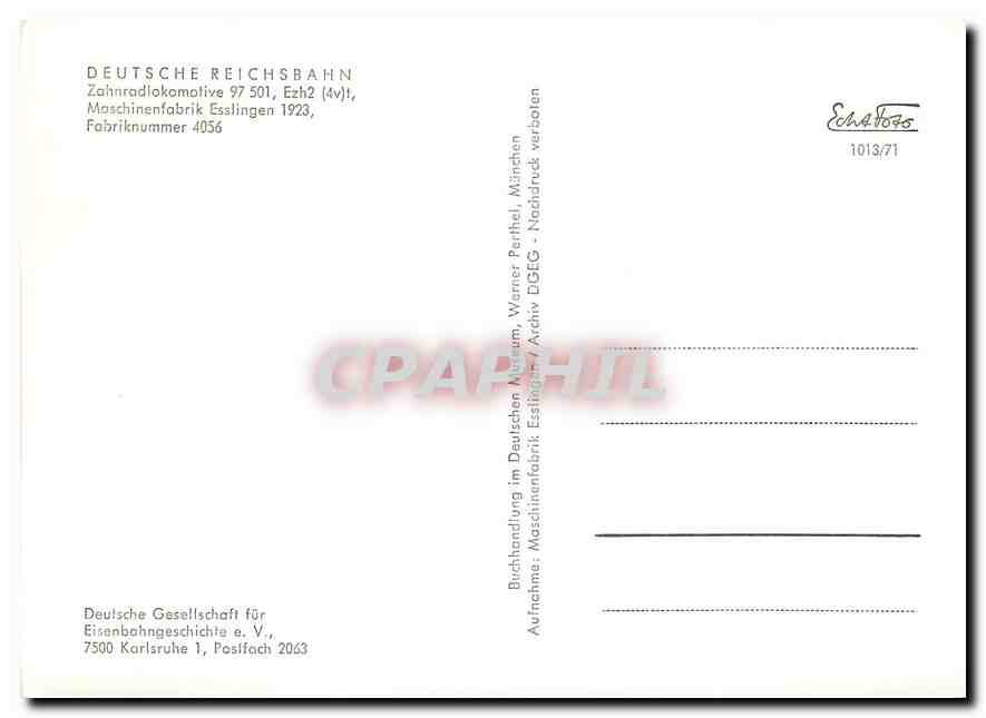 CPM Deutsche Reichsbahn Zahnradiokomotive — Verso