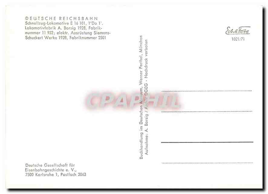 CPM Deutsche Reichsbahn Schnellzug lokomotive — Verso