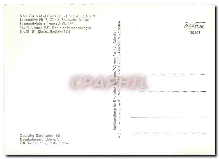 CPM Salzkammergut Lokalbahn lokomotive — Verso