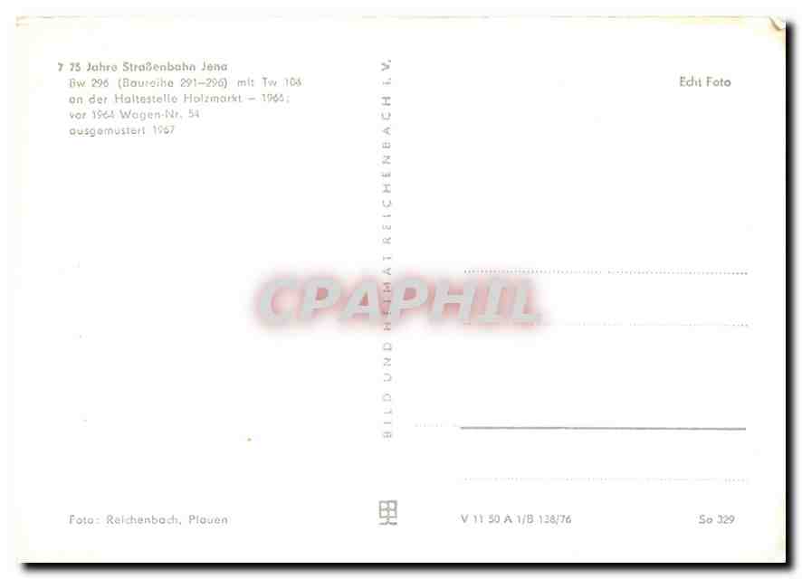 CPM Jahre StraBenbahn Jena — Verso