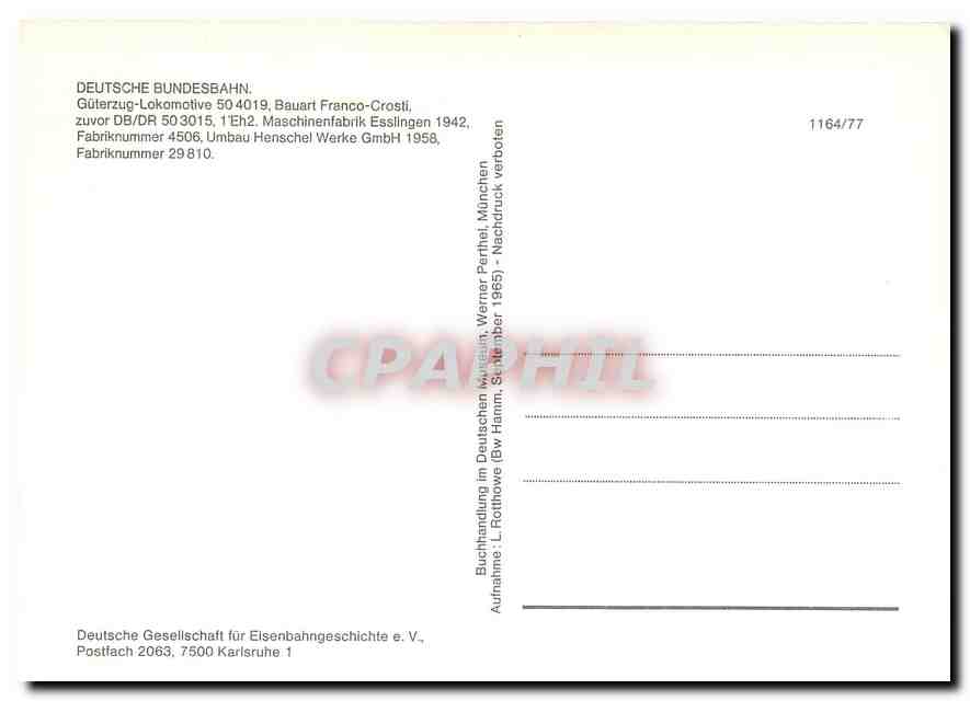 CPM Deutsche Bundesbahn Guterzug lokomotive — Verso