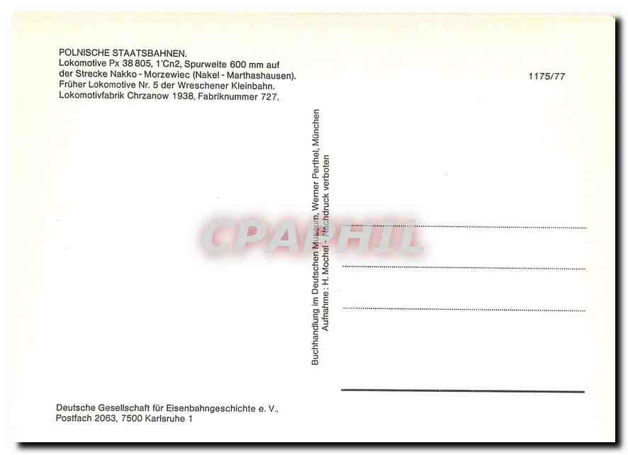 CPM Polnische Staatsbahnen Lokomotive Px — Verso