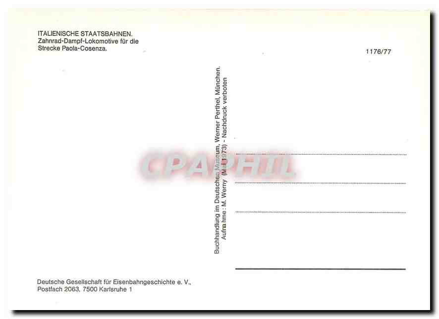 CPM Italienische Staatsbahnen Zahnrad Dampf Lokomotive fur die Strecke Paola Cosenza — Verso
