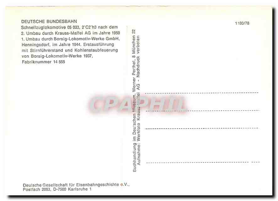 CPM Deutsche Bundesbahn Schnellzuglokomotive — Verso