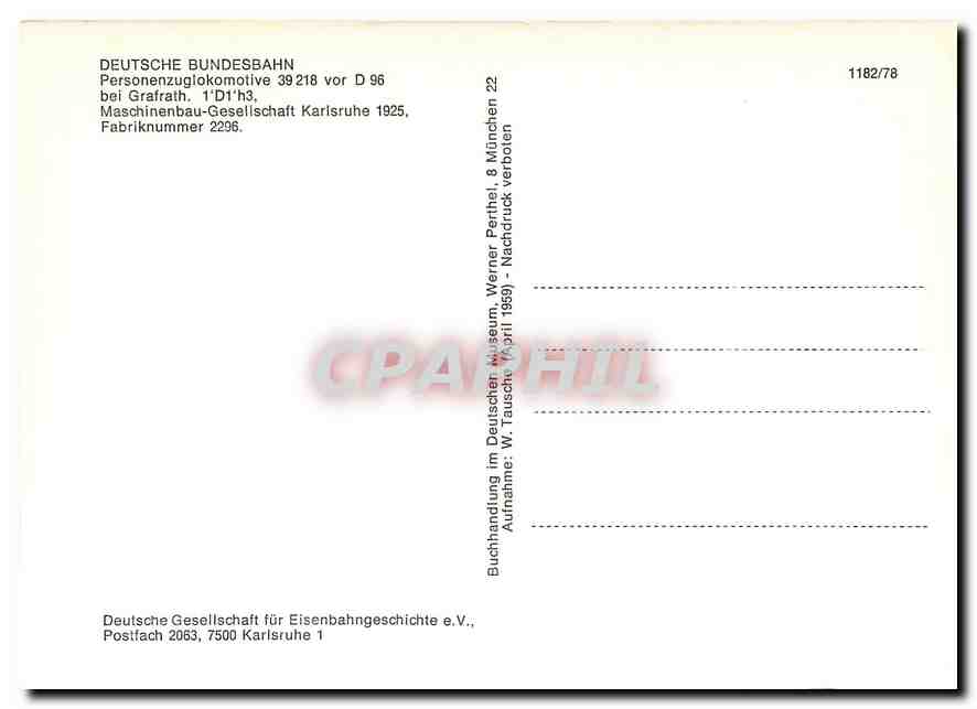 CPM Deutsche Bundesbahn Personenzuglokomotive  — Verso