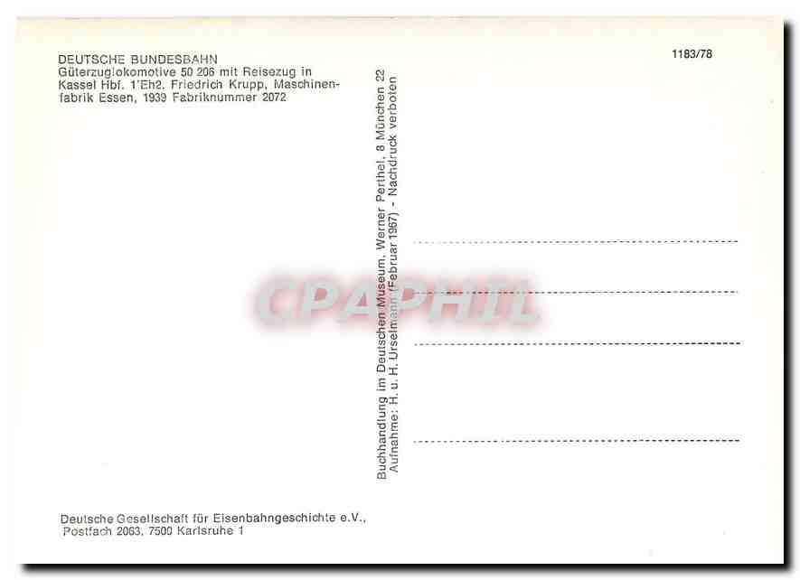 CPM Deutsche Bundesbahn Guterzug lokomotive — Verso