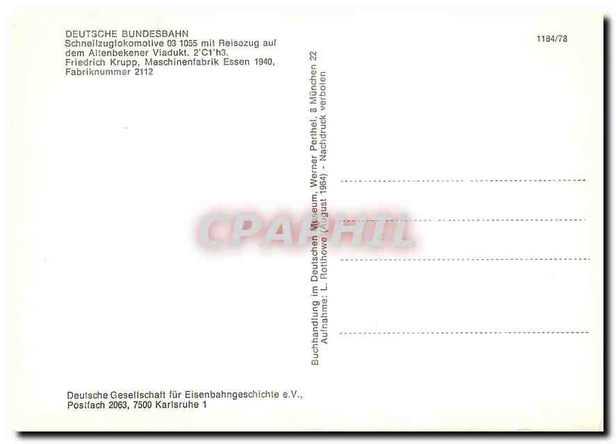 CPM Deutsche Bundesbahn Scneilzuglokomotive — Verso