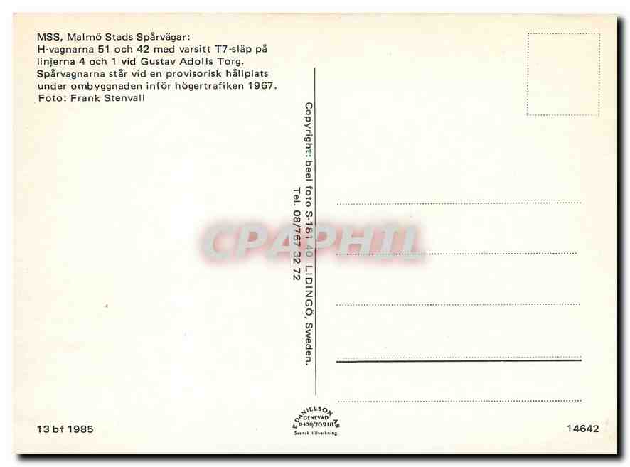CPM Malmo Stads Sparvagar  — Verso