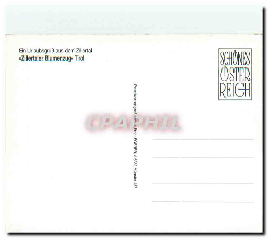 CPM Zillertaler Blumenzug Tirol — Verso